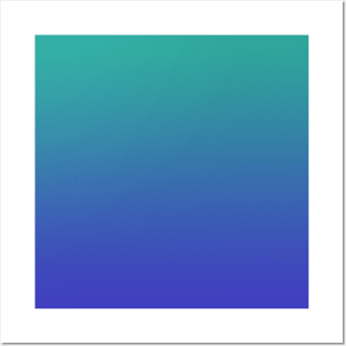 Aqua to Blue Gradient Posters and Art